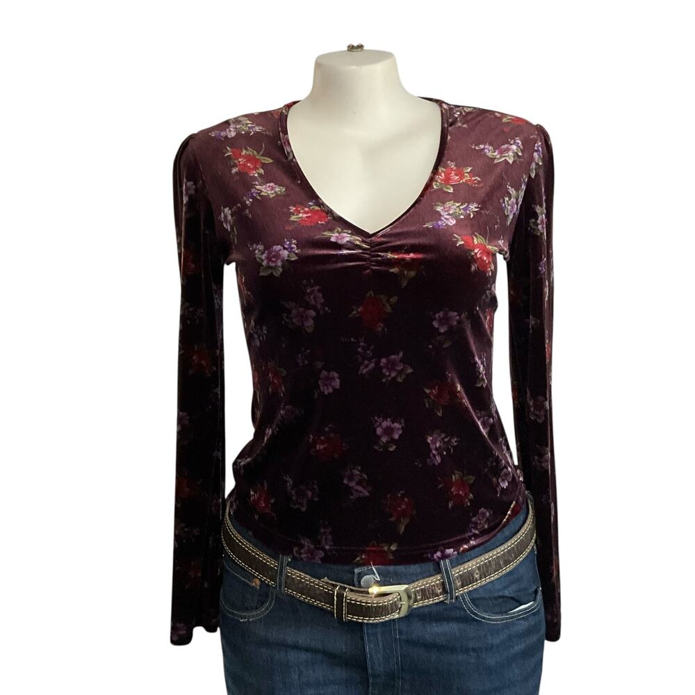 Vintage Moda International Whimsigoth Velvet Blouse: Size XL